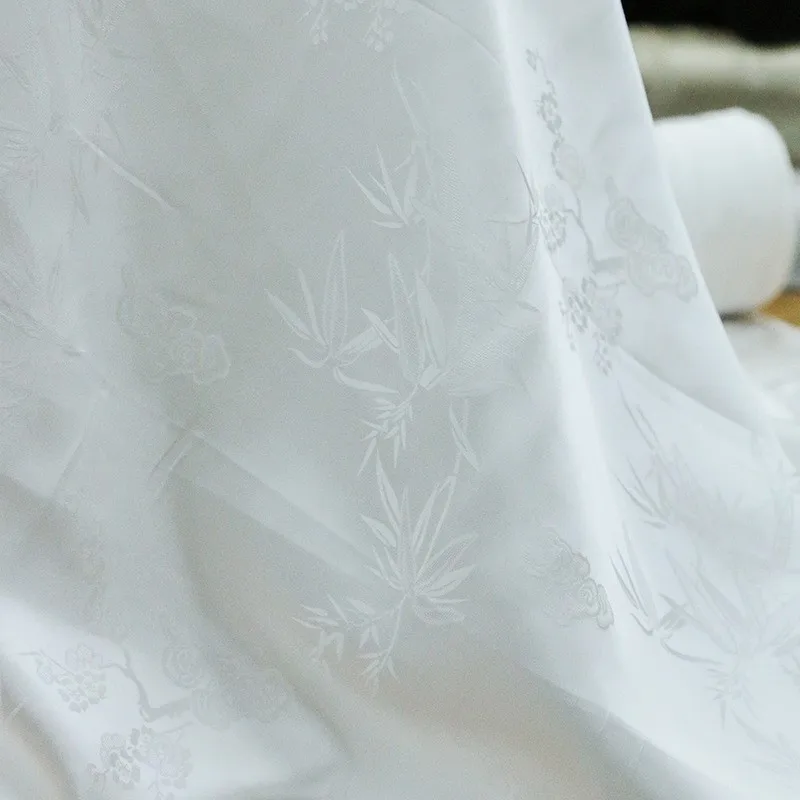 

Silk jacquard fabric with hollowed-out patterns inverted large-sleeved cheongsam and for Han Dynasty clothing