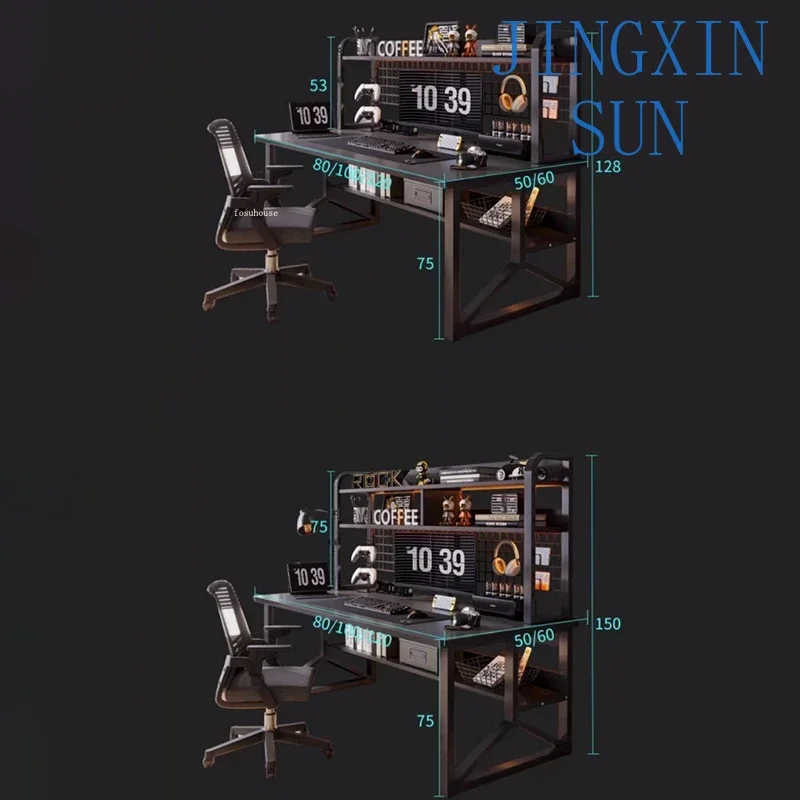 Storage Desktop Gaming Table European Wooden Computer Desks Home Office Furniture Student Writing Desk Integrated Desk Bookshelf
