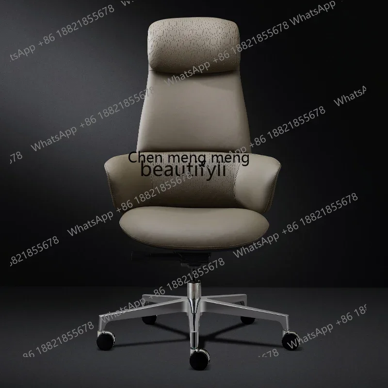 

182AItalian style, leather boss office, study computer, comfortable executive chair, president swivel chair