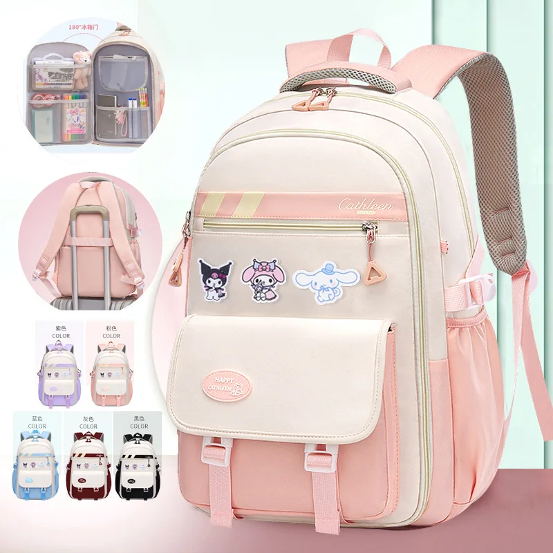 Sanrio Kulomi New Fashion Casual Student Backpack Women's Large Capacity Student School Bag Commuter Simple Backpack