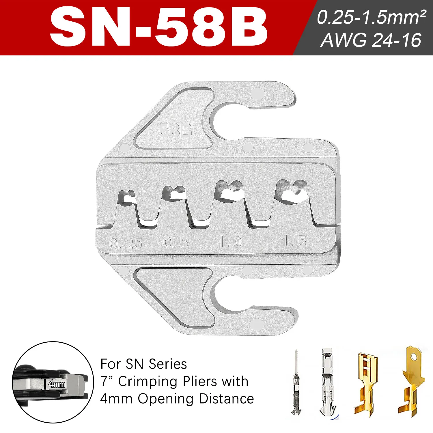 SN Crimping Tool Pliers Crimp Jaw Set,4mm slot jaws,SN-48B/58B/02C