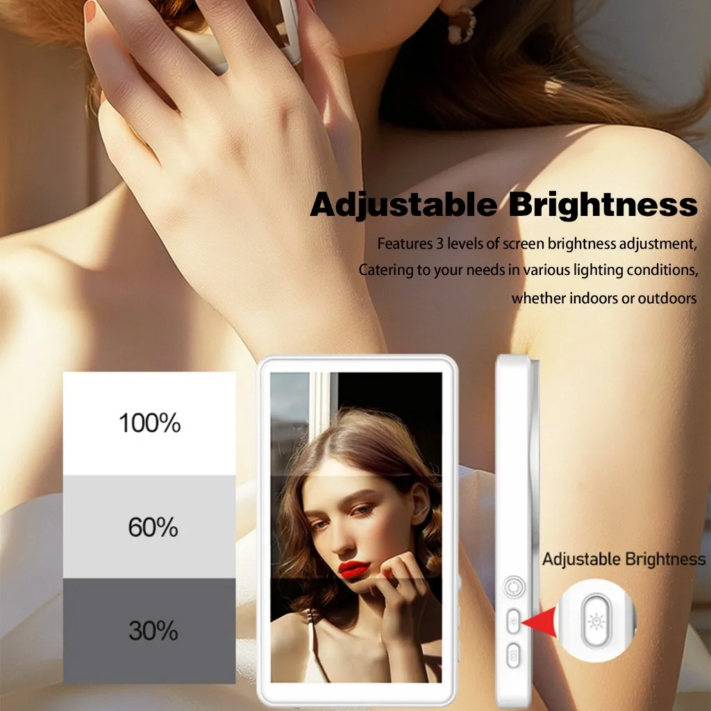 شاشة مراقبة سيلفي للهاتف الخلفي المغناطيسي مقاس 4 بوصة بقدرة 1800 مللي أمبير في الساعة 4K لهاتف Selfie ومدون التصوير الفوتوغرافي VLOG