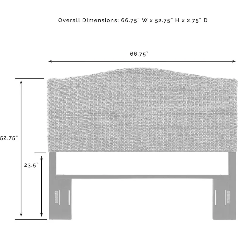 Handwoven Natural Fiber Rattan Bed Headboard, Banana Leaf, Queen，home.