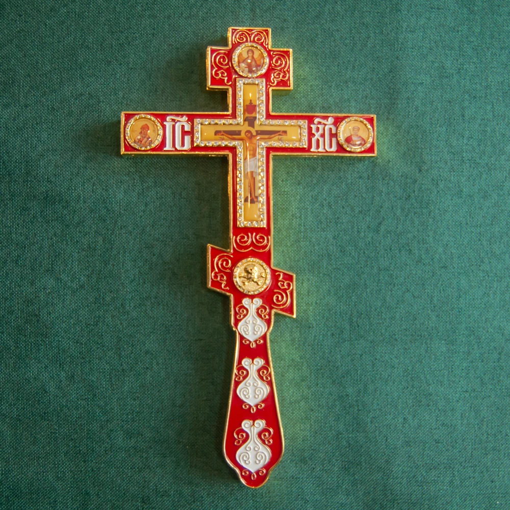 HTISOK Prächtiges Orthodoxes Griechisches Segenskreuz für Kirchendekoration und den persönlichen Gebrauch – Detail 11