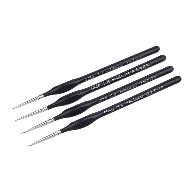 5Pcs 00000 Nylon Hair Paint Brush Set with Precision Fine Tip, Extra Thin Detail Brushes for Acrylic Miniature