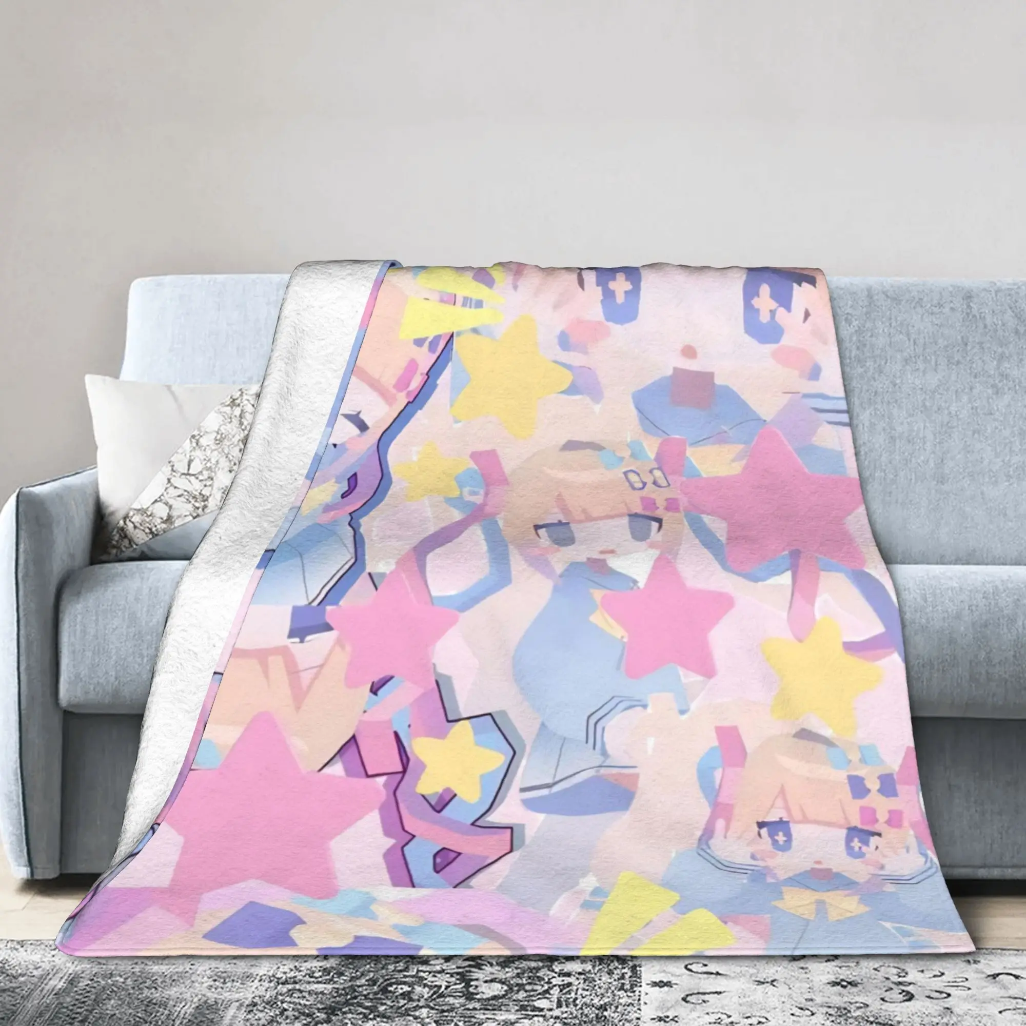 OMG kawaii Angel Blankets Coral Fleece Plush Anime Game Multi-function Lightweight Thin Throw Blanket for Home Couch Quilt