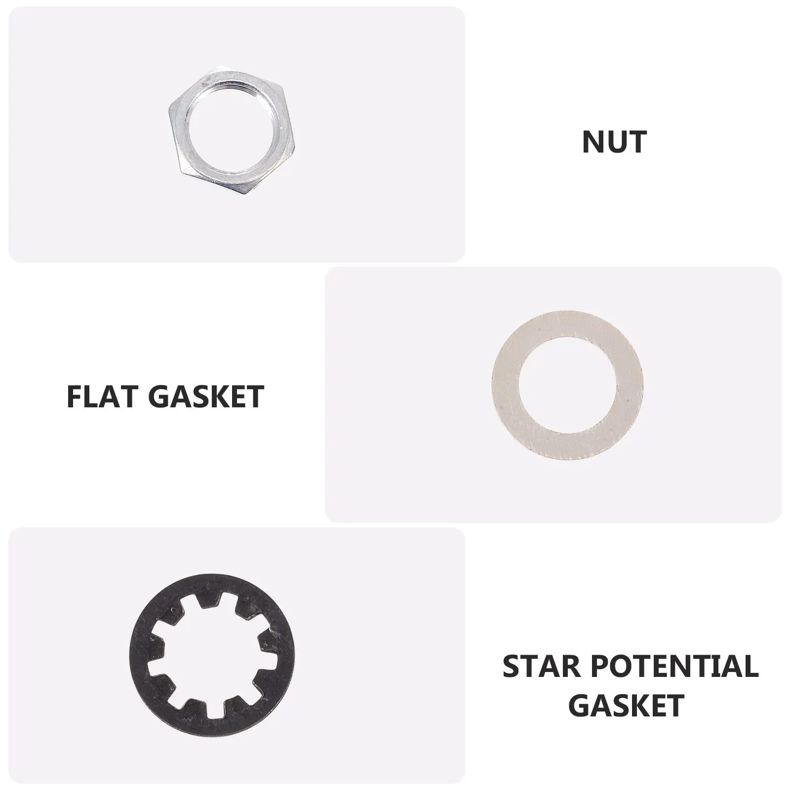 

12Pcs Electric Guitar Potentiometer Nut Gaskets Metal Replacement Durable Accessories Efficient Guitar Potentiometer Supply