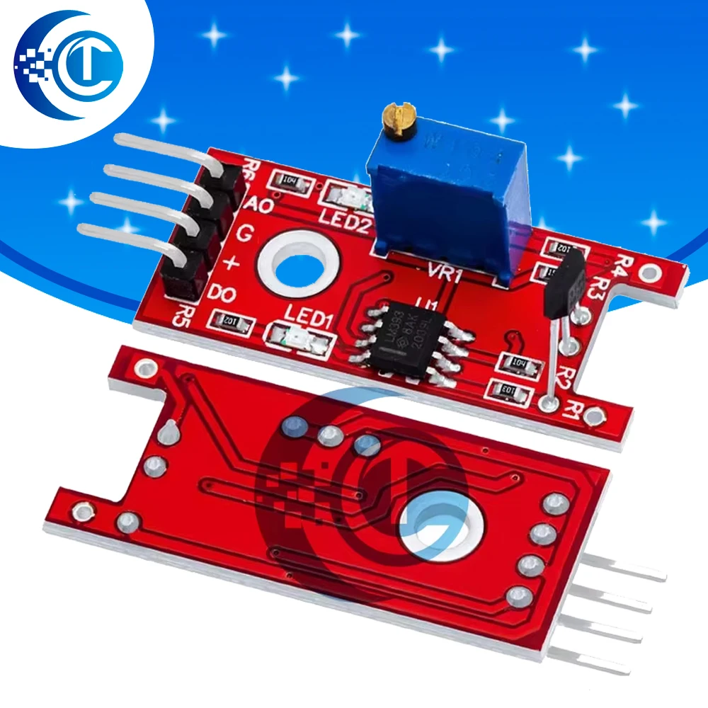 KY-024 4-Pin Hall Effect Sensor Linear Magnetic Switch Module for Arduino Speed Counting Tachometer