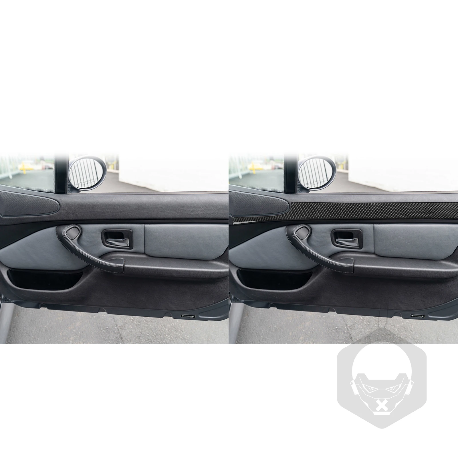 ألياف الكربون الحقيقية اكسسوارات السيارات الباب مسند الذراع لوحة غطاء الزخرفية لينة ملصق لسيارات BMW Z3 E36 1998 1999 2000 2001 2002 #4