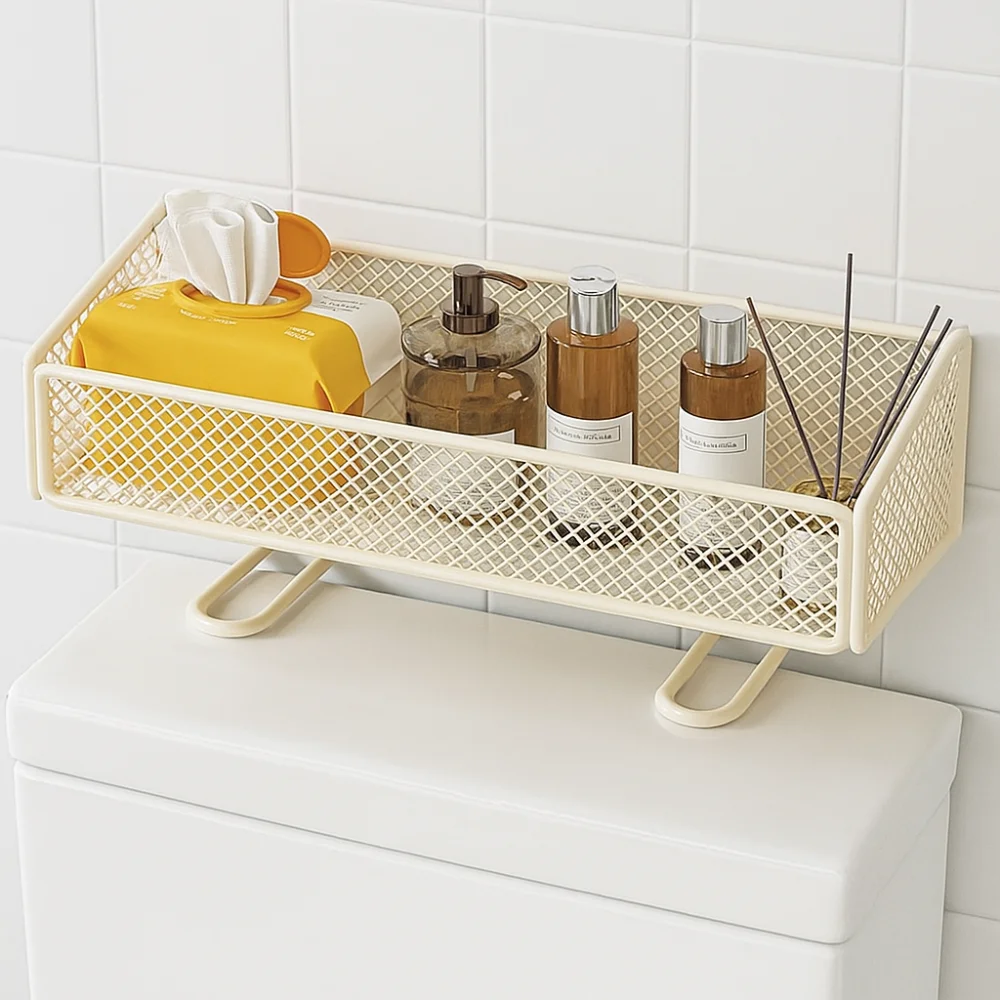 

Многофункциональный дизайн Органайзер для ванной комнаты Регулируемые полки Водонепроницаемая настенная полка Улучшает циркуляцию воздуха Сверхмощный