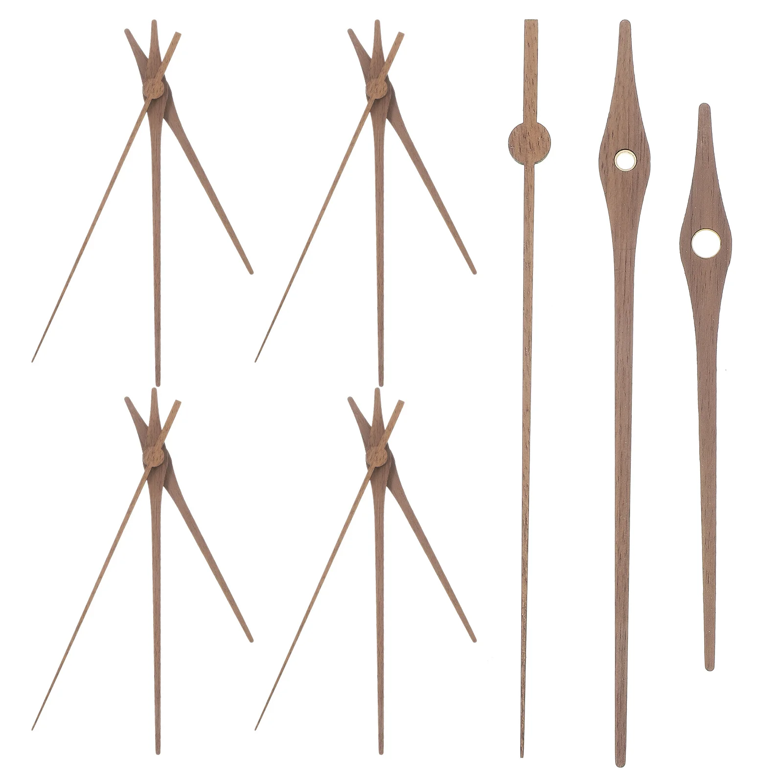 

5Sets Wall Clock Hands Wooden Replacement for DIY Repair Hanging Clocks Easy Installation Fine Texture Clock Hands Only