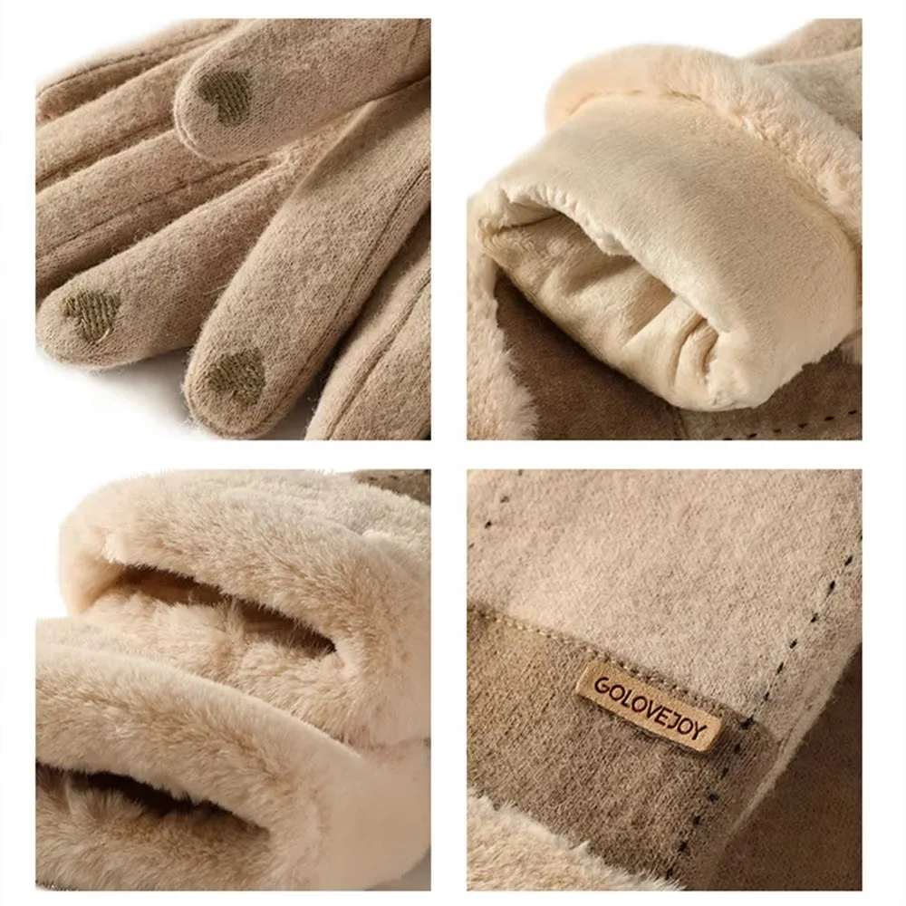 New Touchable Screen Winter Gloves Warm Full Finger Driving Mittens Full Finger Gloves Unisex