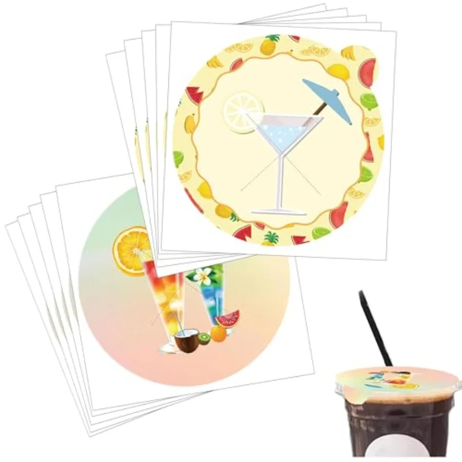 

Alcohol Protection Drink Cup Cover Protector Stickers 50 Pack Disposable Drink Lid Stickers Adhesive Drinking Glass Cover Drink