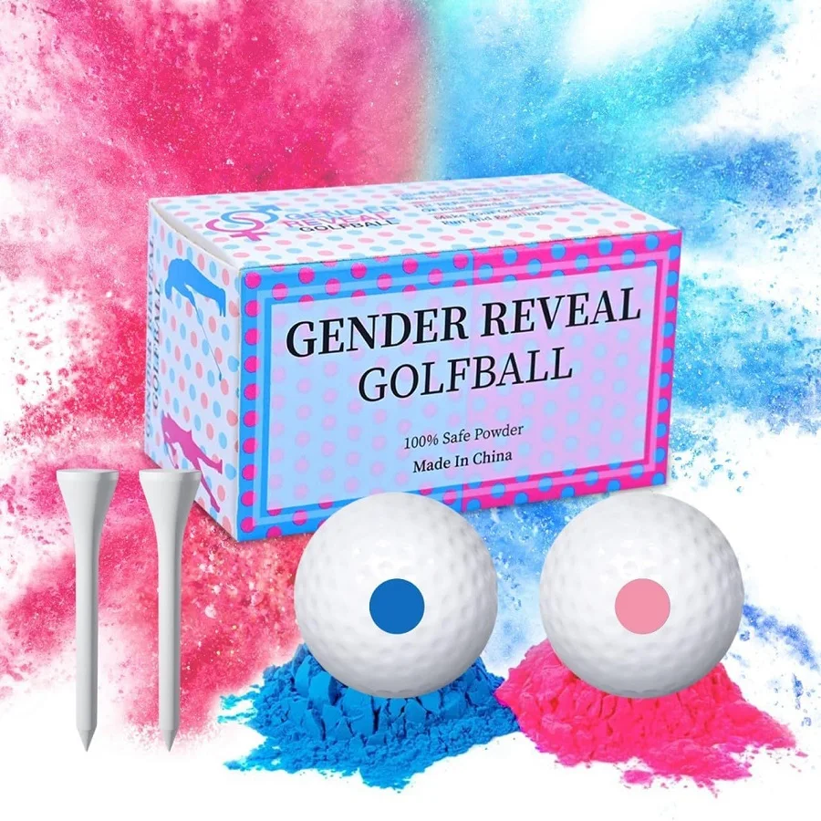 Gender Reveal Golf Balls Gender Disclosure Trick Balls Funny Joke Golf Theme Gender Reveal Parties Powder Golf Ball