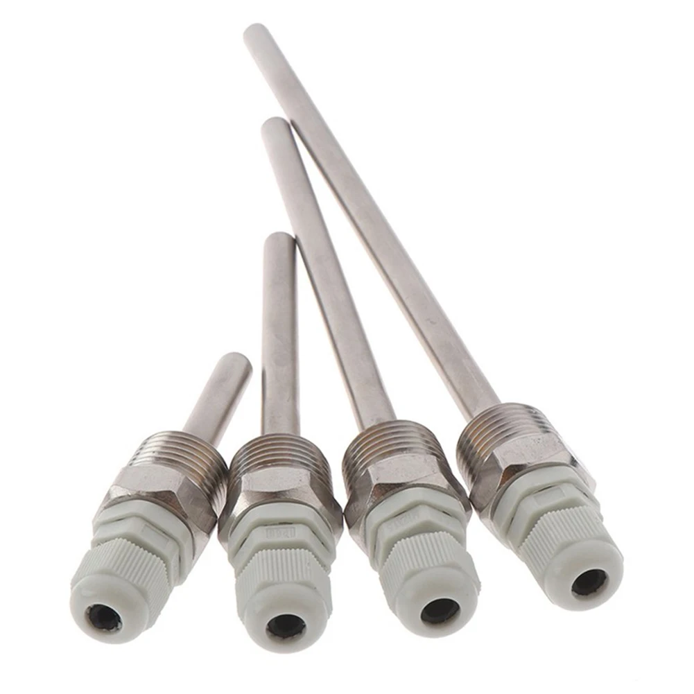 1PC 30-200mm Thermowell 304 Stainless Steel 1/2 G Thread For Temperature Sensor 250 Celsius Max Temperature 2Mpa Max