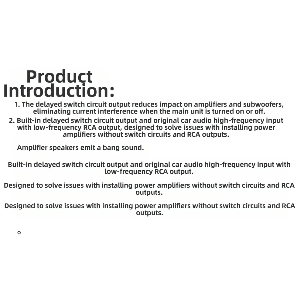 Transparent ABS Car Audio Converter Line Level To Adapter High To Low Frequency With Delay Switch For Car Subwoofer