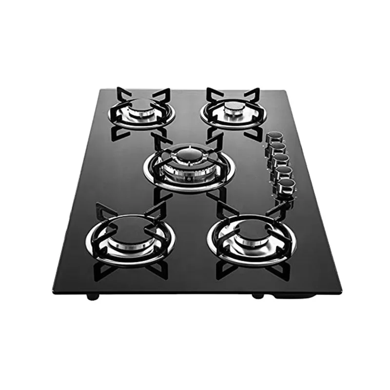 Sabaff Five-Burner Gas Stove with LPG/Natural Gas Burners for Home Use
