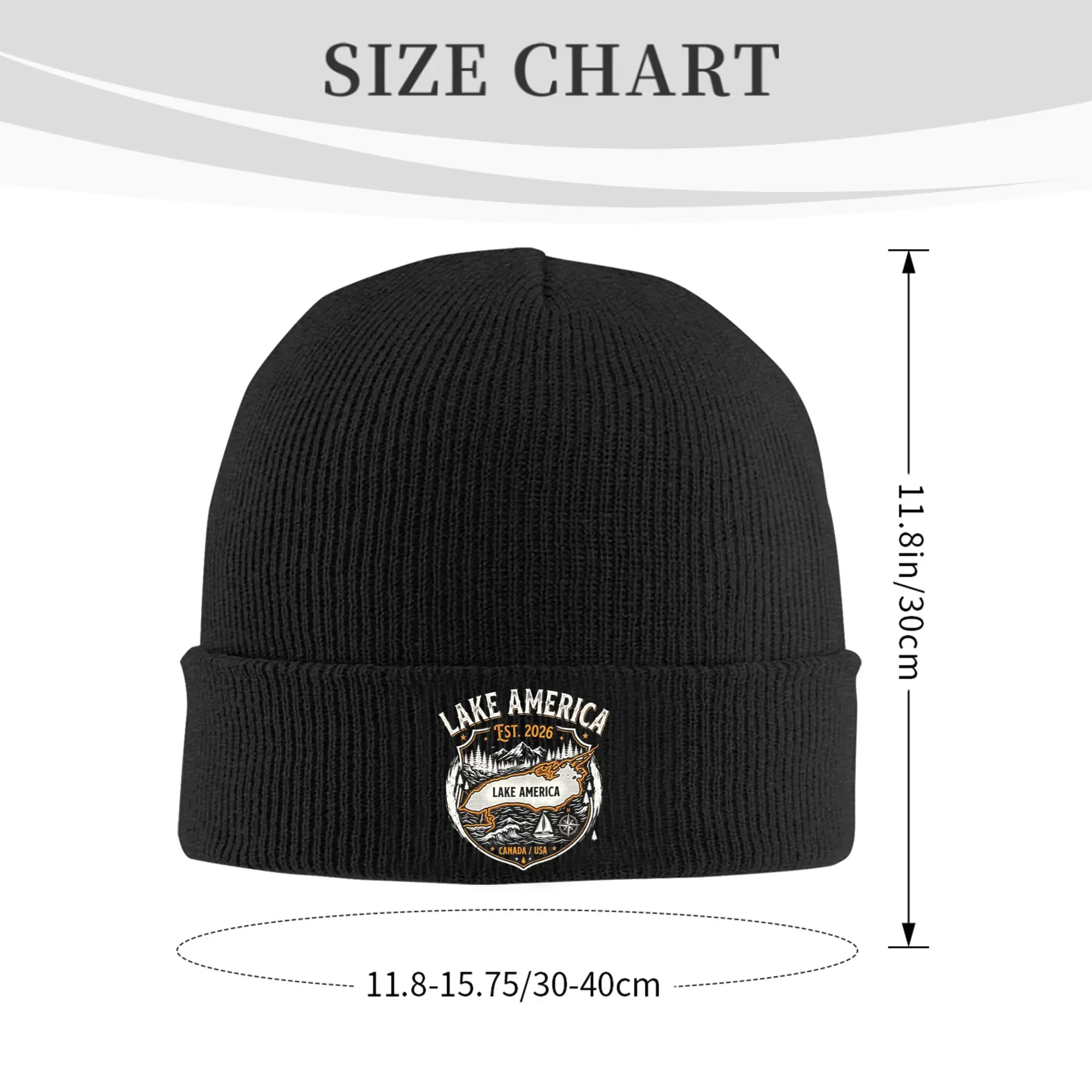Lake America Funny Ontario USA Canada Pro Graphic Knit Hat Beanies Autumn Winter Hats Warm Acrylic  Color  Caps Men Women Gifts