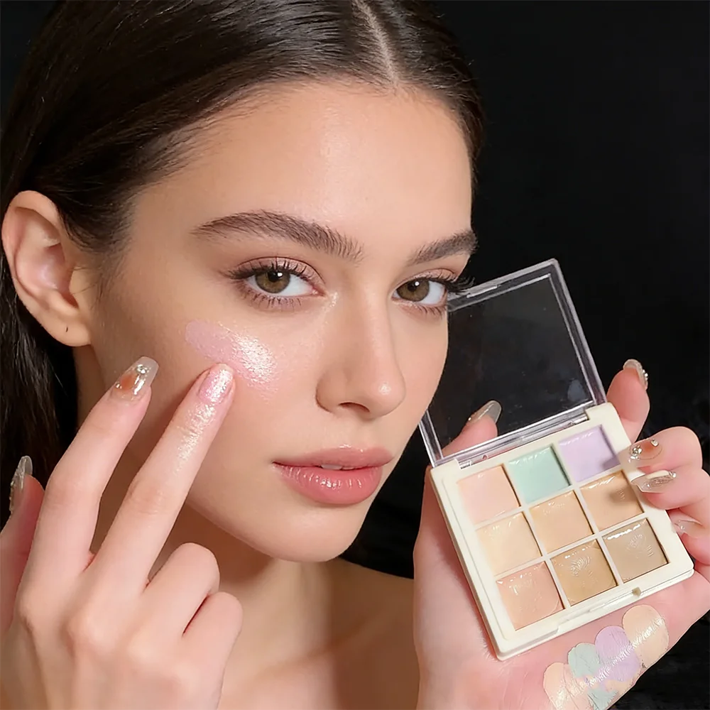 Palette anti-cernes et correctrice de couleurs multicolores, correction des nuances vertes/violetes pour le maquillage du visage, les imperfections et les cernes