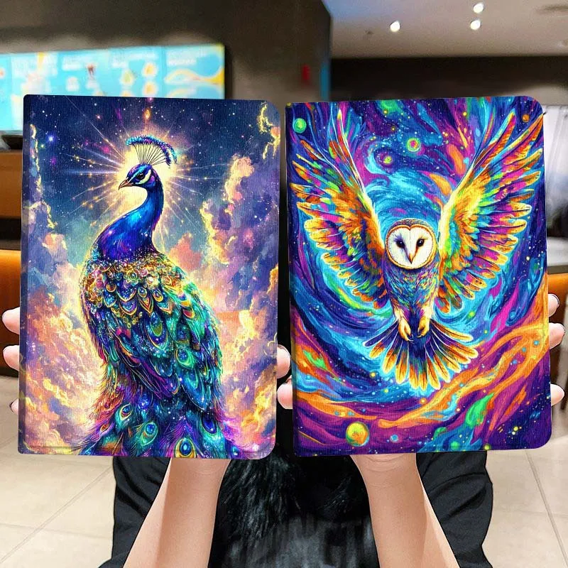 

Sparkling Peacock Galaxy Art Gift For Honor Pad 8 V8 9 GT MagicPad 13 3 2 Tab MatePad Pro Air 12 X 12.6 Foldable Tablet Case