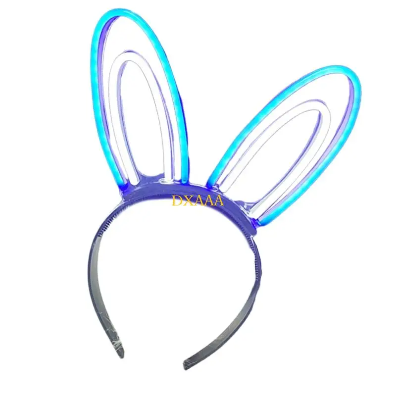 DXAA 暗闇で光るヘアアクセサリー コンサート用 実用的な PVC 構造 軽量 LED ヘッドバンド テーマイベント用