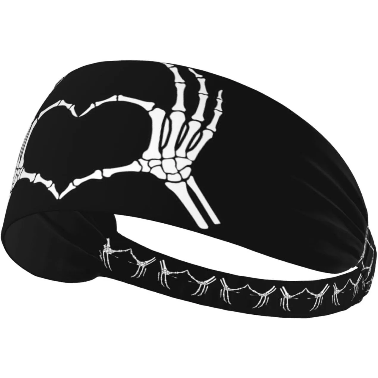 

Bone Signs Skeleton Love Finger Skull Headband For Women Athletic Sweatbands Fashion Sports Hair Band For Yoga Fitness