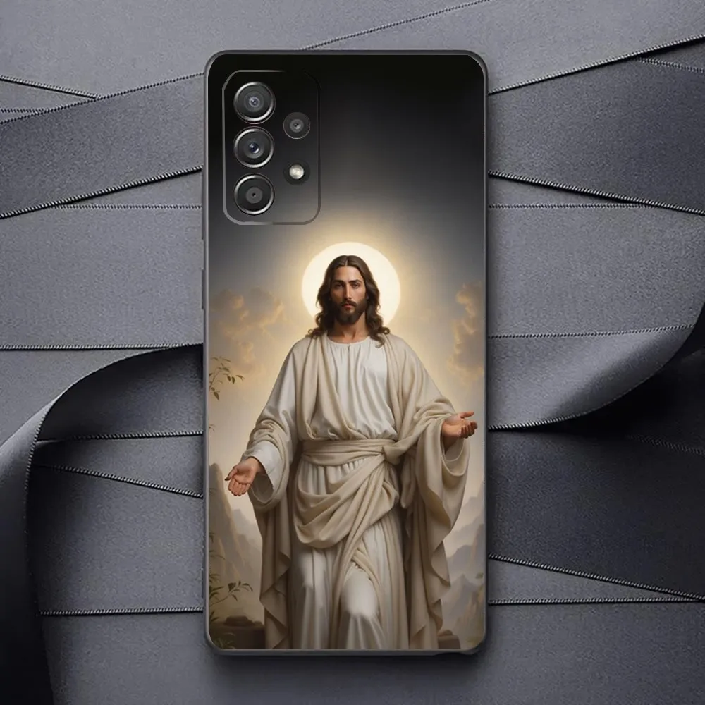 Bible Verse Jesus Christ Christian Phone Case For Samsung Galaxy A13,A21s,A22,A31,A32,A52,A53,A71,A80,A91 Soft Black Phone Cover