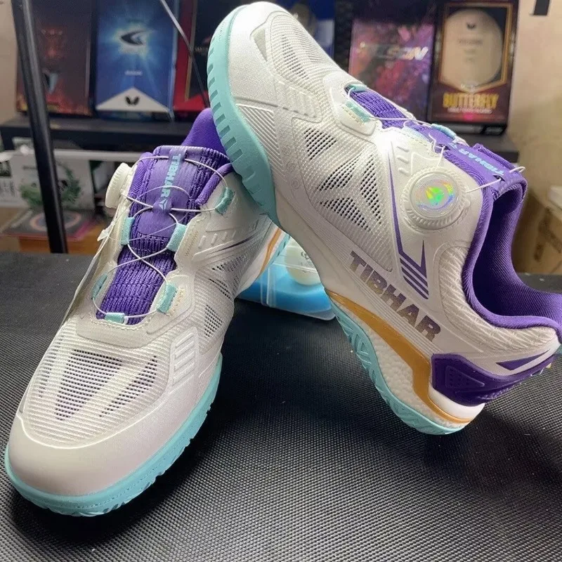 Original Brand Table Tennis Shoes Mesh Breathable Badminton Shoes Quick Lacing Indoor Court Shoes Super Light Tennis Shoe Unisex