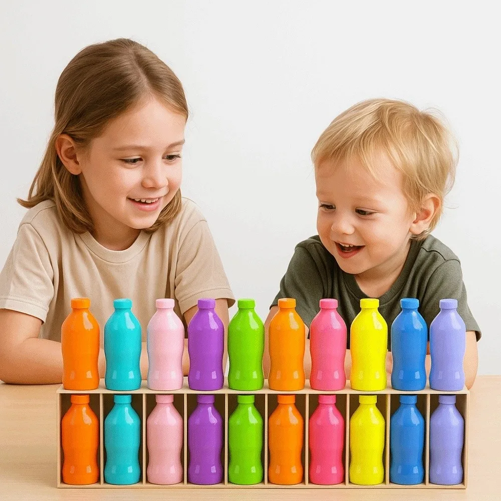 Jogo de correspondência de garrafa criativa interativo educação precoce montessori brinquedos de classificação de cores pensamento inovador treinamento de memória