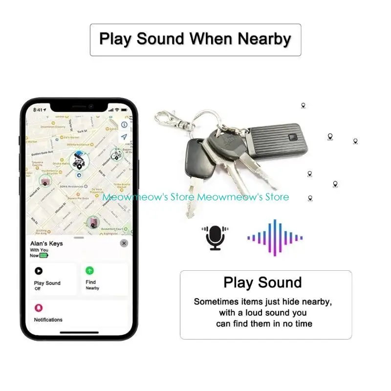 Dispositif anti-perte compatible portable W91A pour les bagages clés Emplacement précis