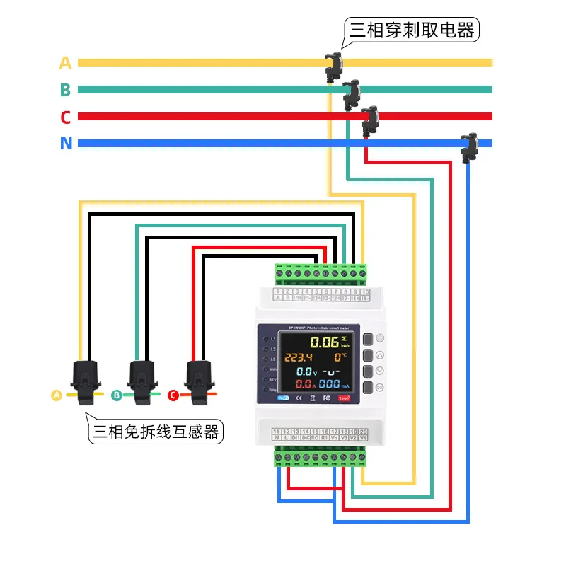 Three-phase Four-wire Intelligent WiFi Graffiti Mutual Inductance 200A Meter Overcurrent Overload and Undervoltage Protection