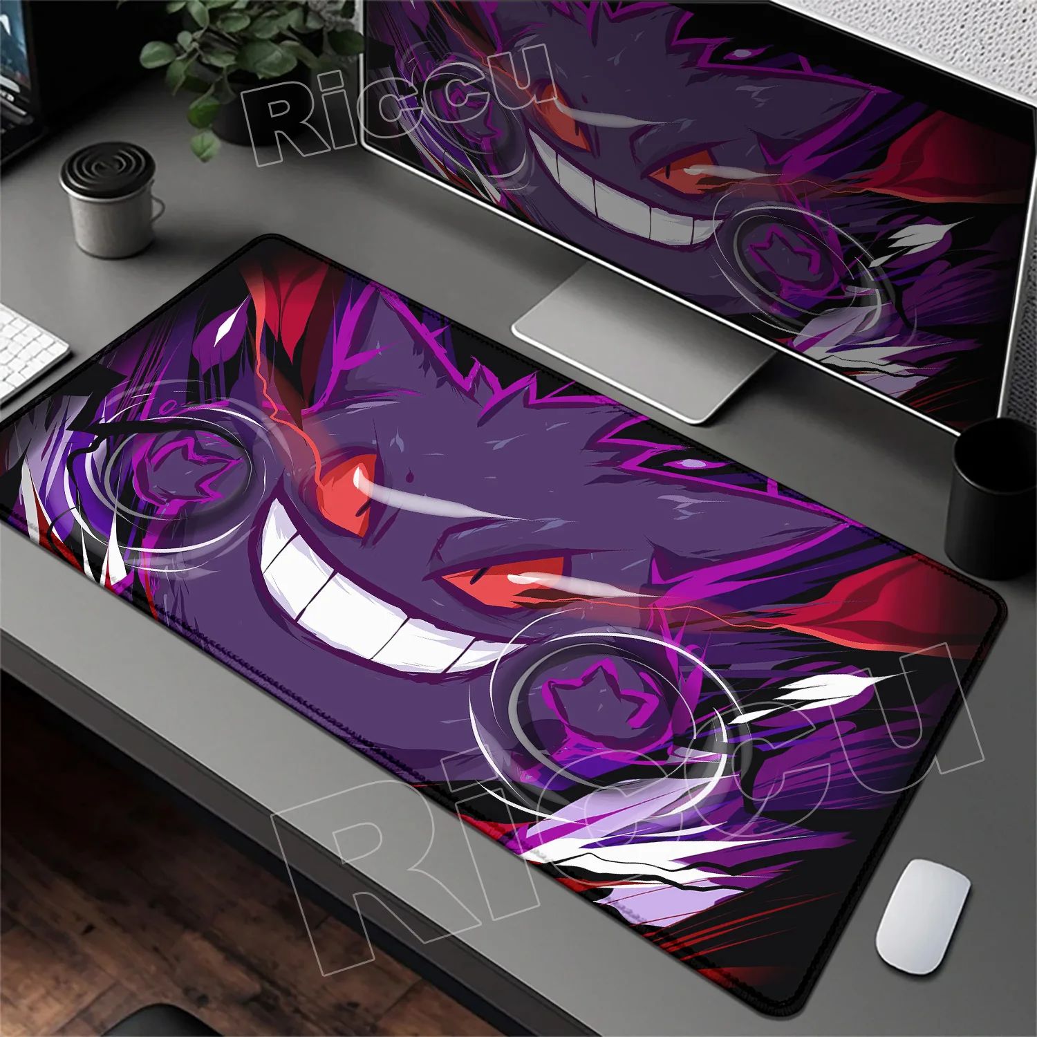

New HD Printing Anime Pokemon Mouse Pad Gengar Charizard Eevee XXL 900x400mm Mousepad Computer Keyboard Pad Accessories Desk Mat