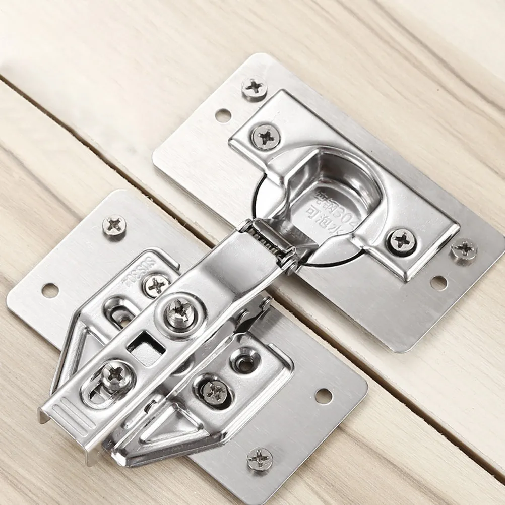 Cabinet Hinge Repair Plate Stainless Steel Door Hinge Fixing Template Stress Distribution Bracket for Dressers Closets