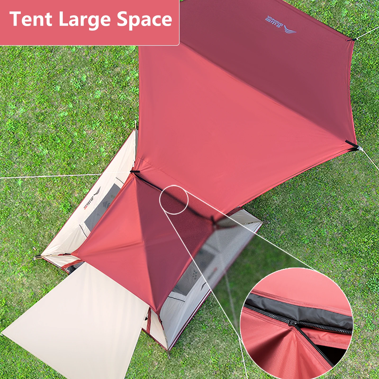 BSWOLF Automatic Tent Outdoor Folding Portable Canopy 2-in-1 Wilderness Camping Rain Proof Glass Pole Tent