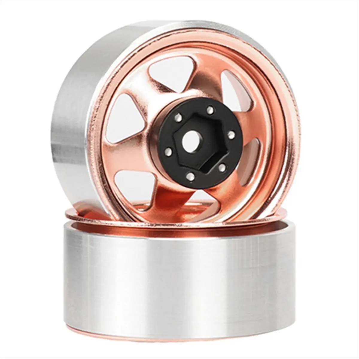 #07O Metal Beadlock Wheel Rubber Tire Set,Rubber Tire Set,(Bronze)
