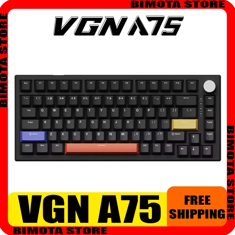 teclado mecanico com fio personalizado vag 75 switchth magnetico hot swap 75 chaves teclado gaming pc fps valorant gamer acessorio 01