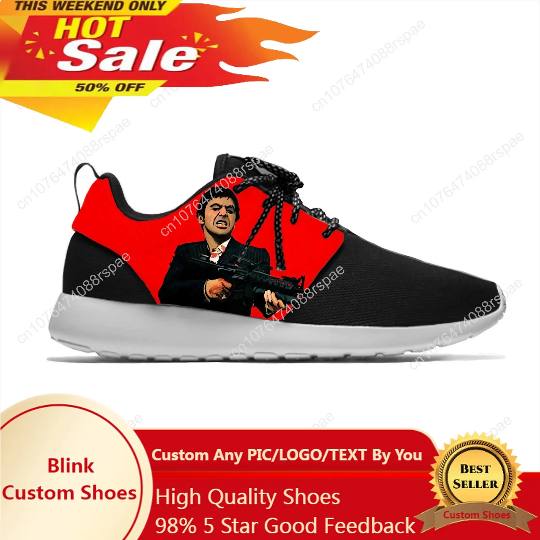 Scarface Tony Montana Film Anime Cartoon Mode Sport Hardloopschoenen Casual Ademend Lichtgewicht 3d Print Heren Dames Sneakers