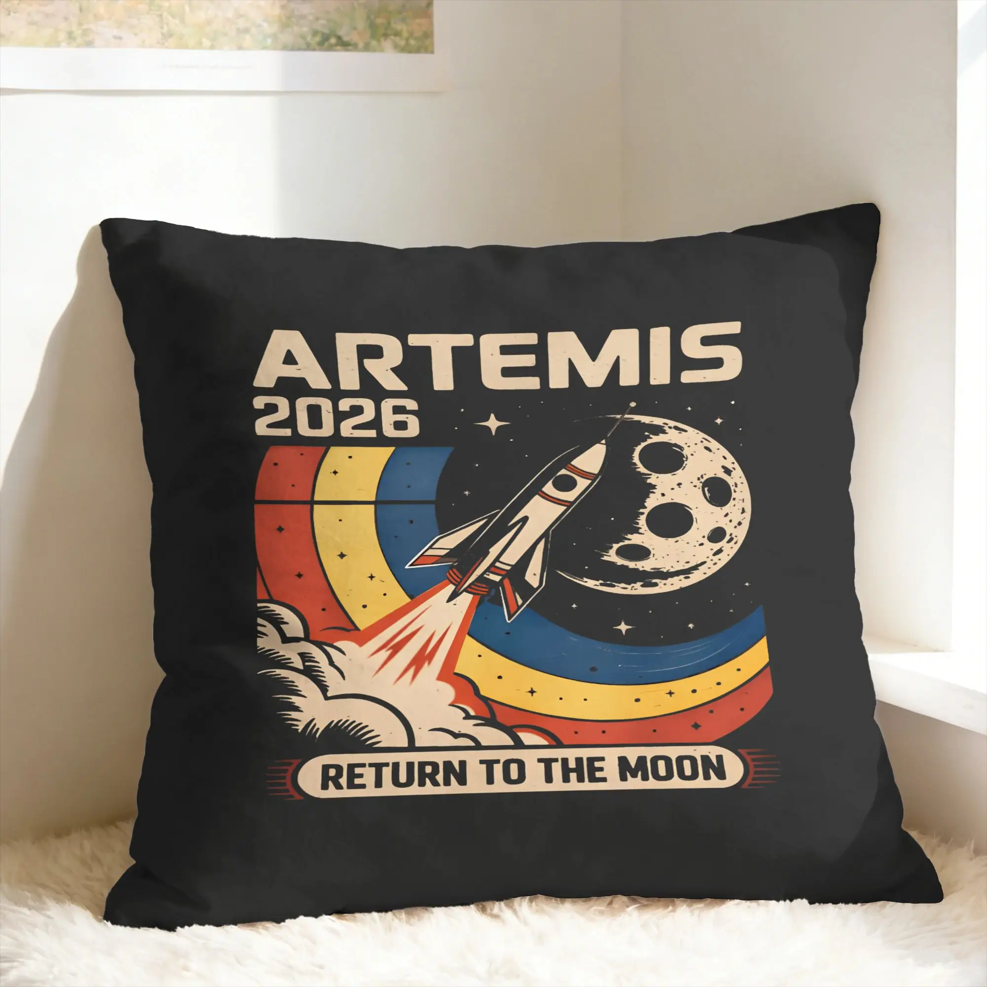 Pillow Cover Artemis II Back to the Moon 2026  Vintage Pillow Case For Sofa Home Decor Pillowcases