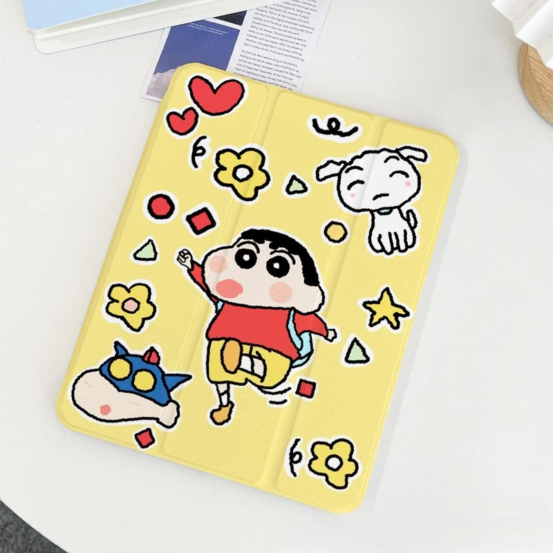 

Чехол для iPad 720 ° Чехол Shin-chan с вращающимся карандашом для Ipad 11th A16 Air7 Air6 Pro 11 дюймов, противоударный чехол Mini4 5 10th 10,9 дюйма
