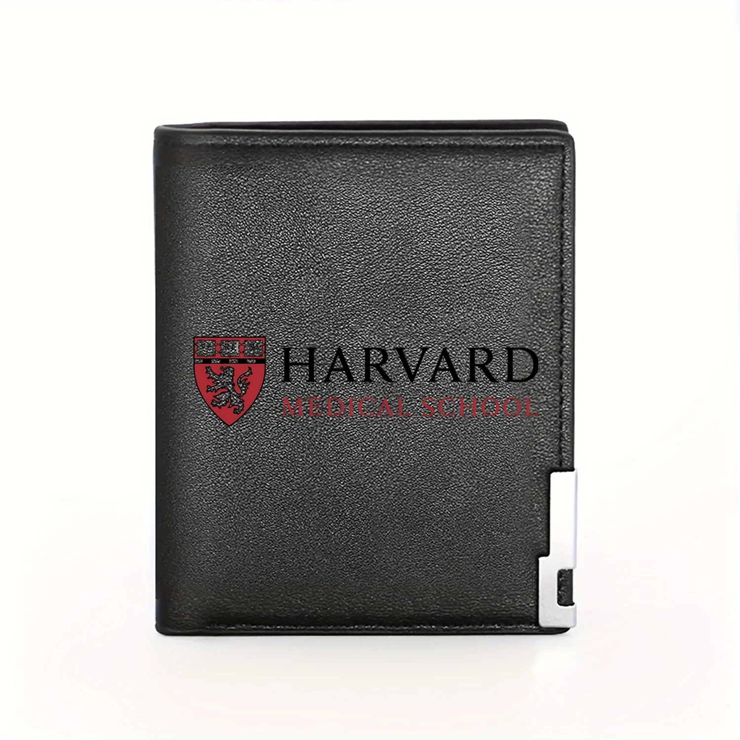 

Кошелек с логотипом Harvard Medical School Crest: деловой мужской повседневный элегантный простой практичный качественный кошелек с стильным принтом и графикой