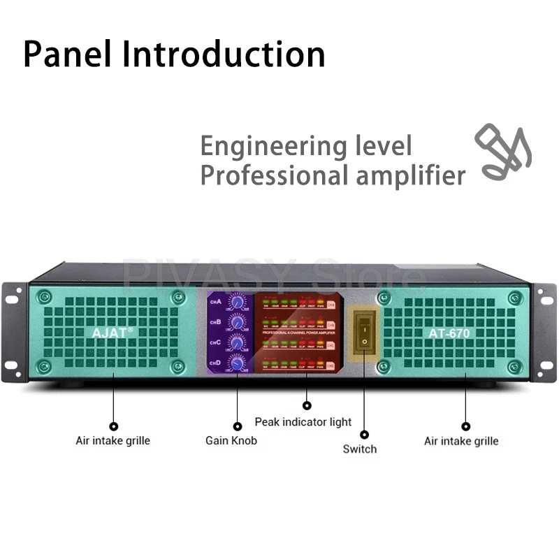 1100/2000 واط مكبر كهربائي 2/4 قناة أمبير 8ohm الترا منخفضة تشويه مكبر للصوت SNR112dB الصوت PFC الطاقة ل DJ المسرح المنزلي KTV