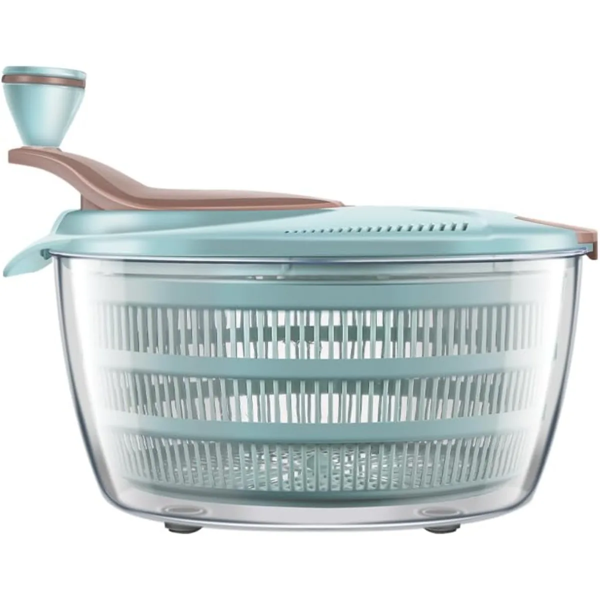 

Salad Spinner 4.24 Quart Lettuce Spinner with Double Drainage Holes for Washing, Spinning, and Draining Greens, Fruits