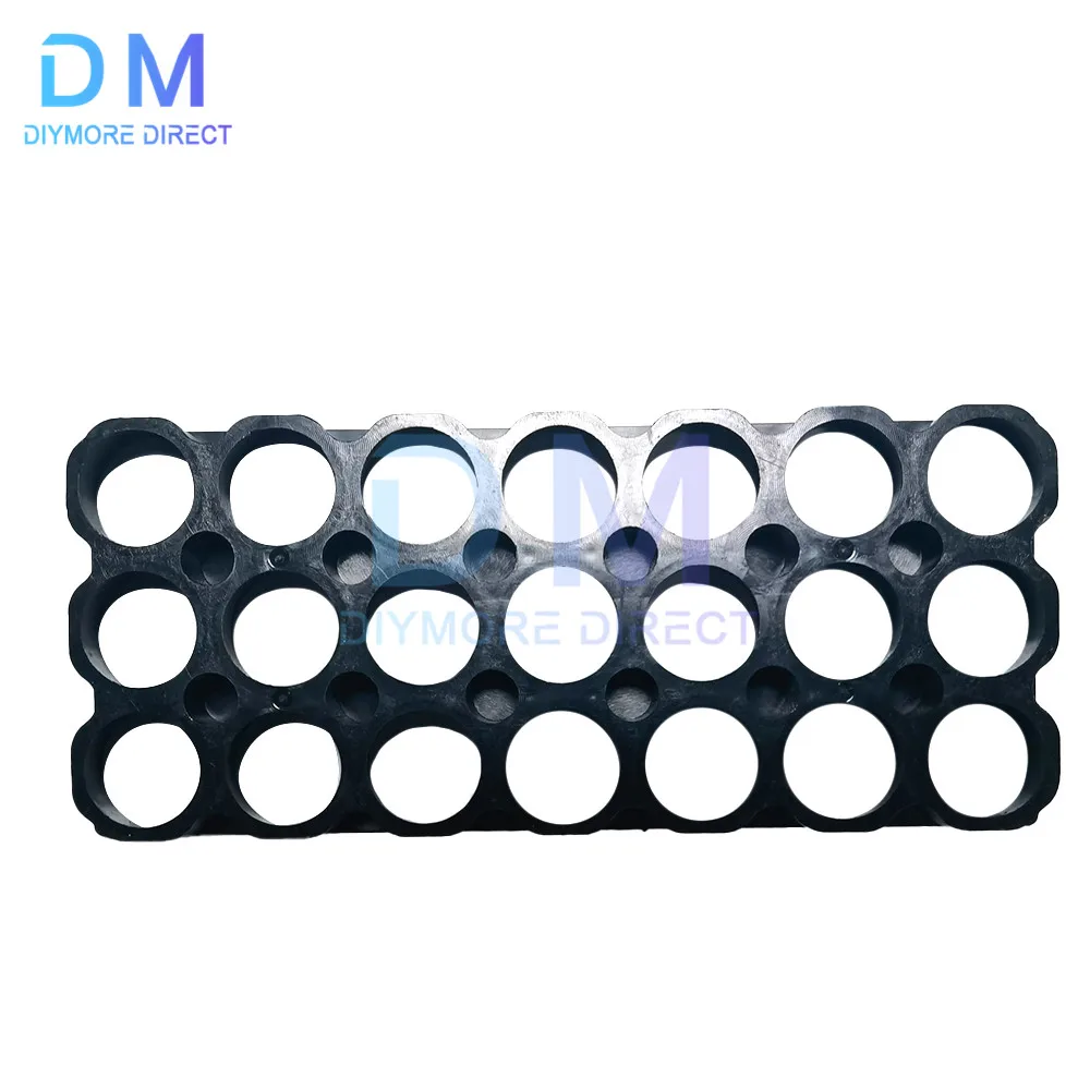 3x7 18650 Battery Holder Bracket Cell Safety Anti Vibration Plastic Brackets for Batteries Diameter 19.5mm Hole Pitch 19.5mm