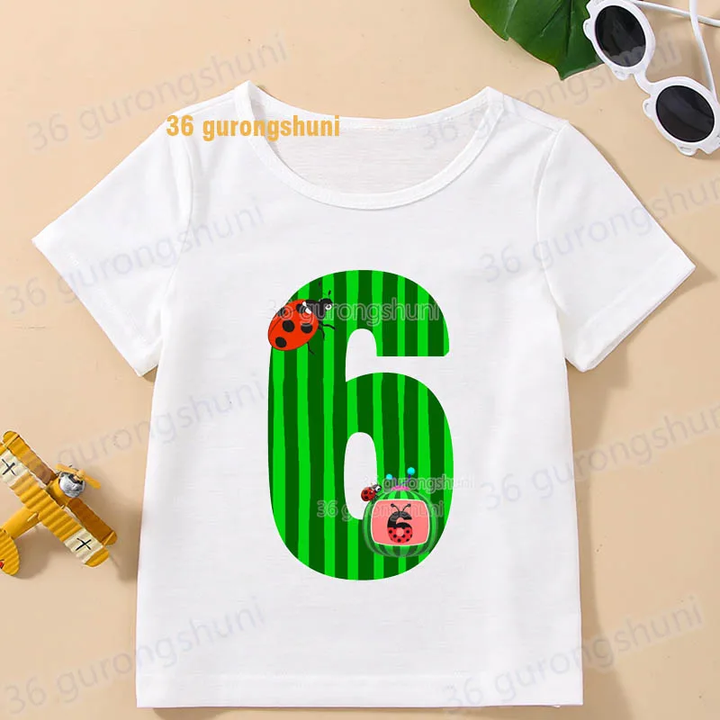 T Shirt Boys T Shirts Kids Tshirt 2 3 4 5 6 years birthday T-shirts summer Short Sleeve Tops For Girls-clothing Children Clothes