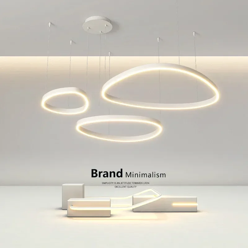 Imagem -02 - Nordic Irregular Led Pendant Lights Suspender Lâmpada Lâmpada Interior Minimalismo Pintado Branco Preto Moderno Sala de Estar