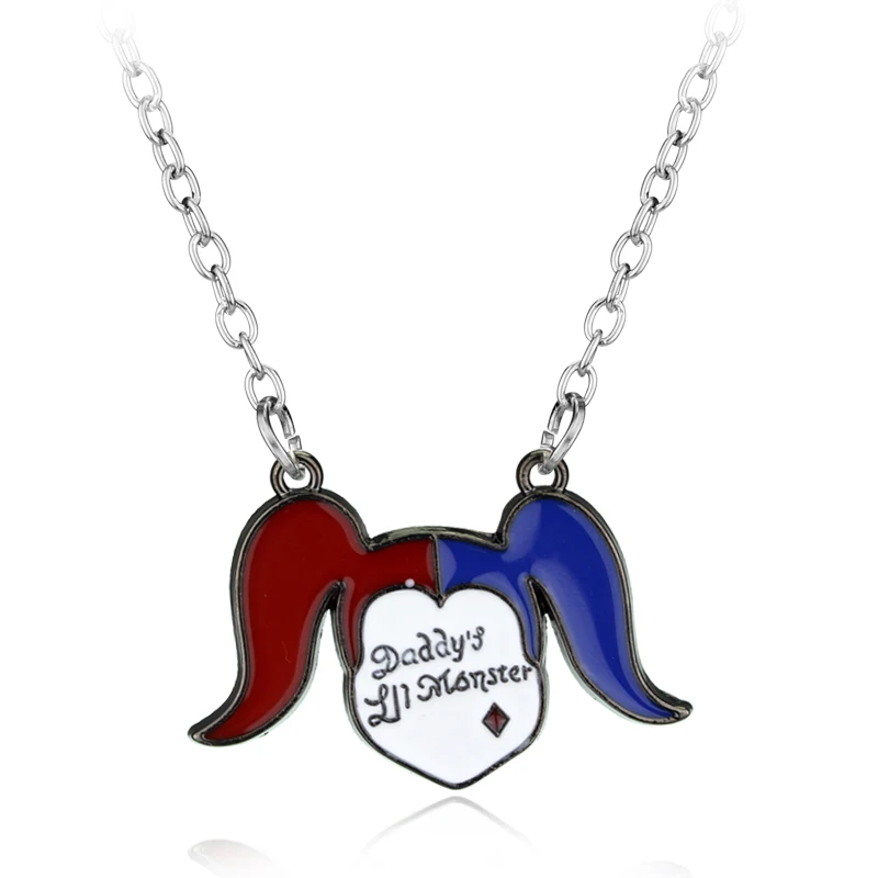 Suicide Squad Movie Clown Enamel Face Pendant Necklace Fashion Unique Jewelry Accessory for Fans
