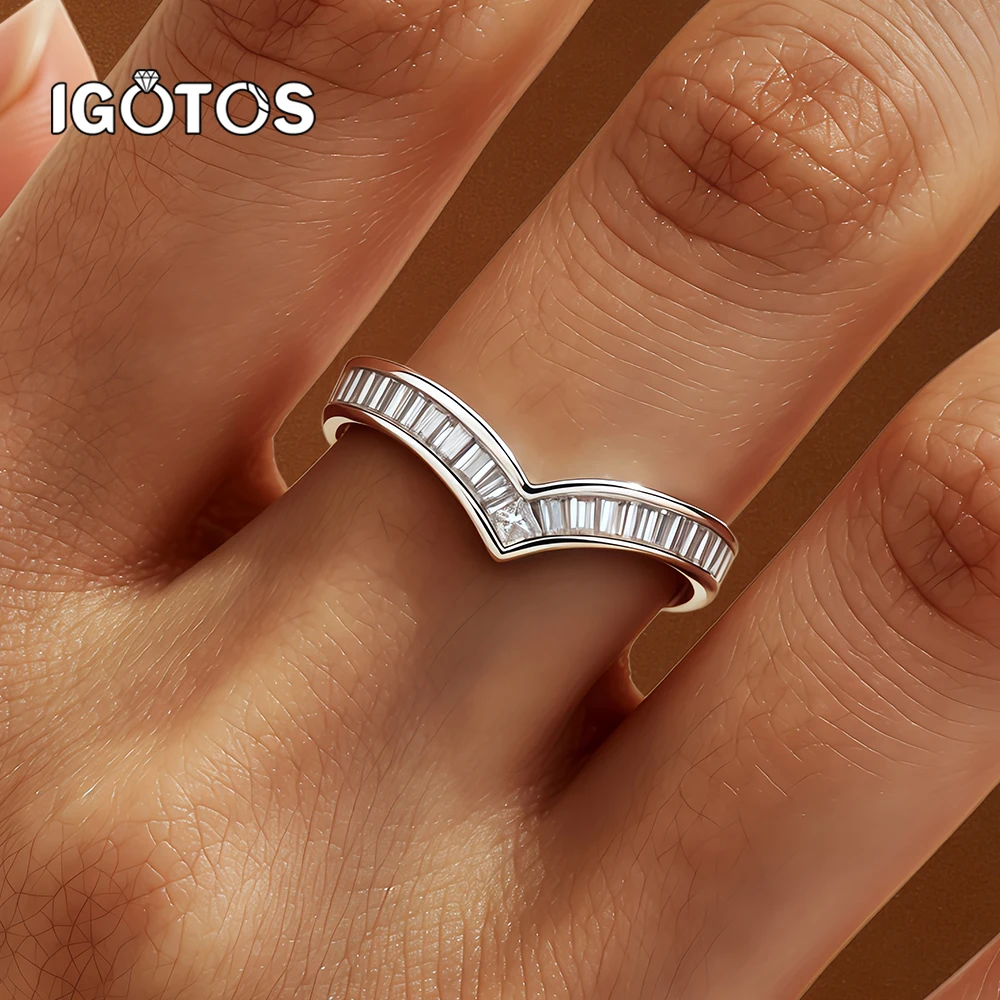 

Кольцо V-образной формы с муассанитом для женщин, серебро 925 пробы, с сертификатом GRA, гипоаллергенное, обручальное, подарок на помолвку