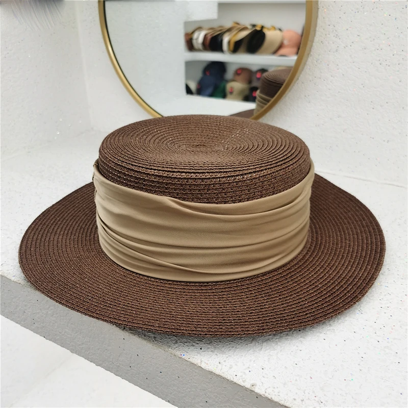 hats for women summer Beach outing Luxury straw hat sunhat new Visor panama elegant Fashion designer cap Free shipping church