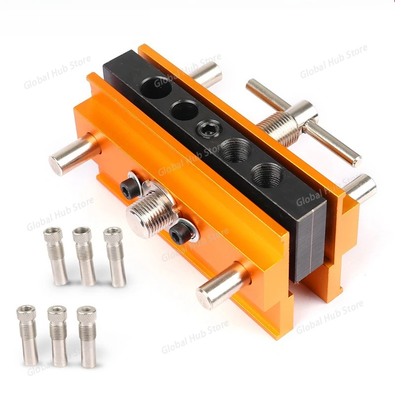 Self-Centering Doweling Jig Kit Vertical Center Puncher Pocket Hole Jig Drill Guide Woodworking Tools Metric