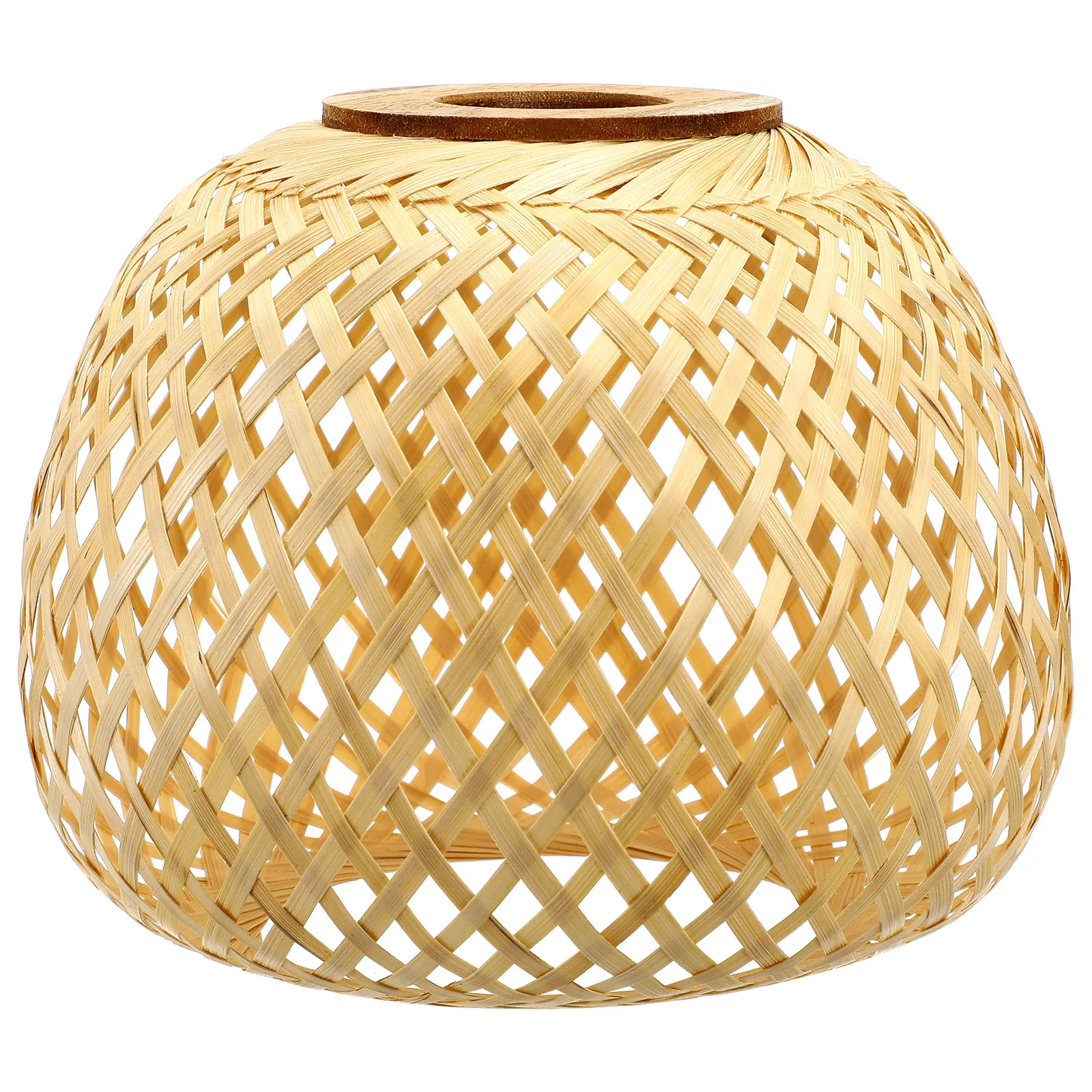 

Woven Bamboo Lamp Shade Rustic Style Multipurpose Hanging Lamp Cover Soft Light Suitable Pendant Lampshade Replacement Lampshade